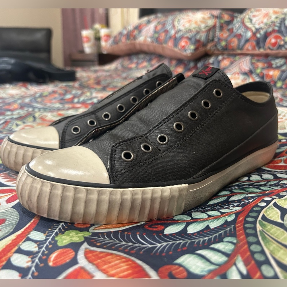 Black, Laceless Bootleg John Varvatos Sneakers